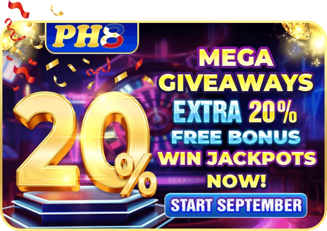 PH8 daily first deposit bonus — 20% extra with 10× turnover and no upper limit