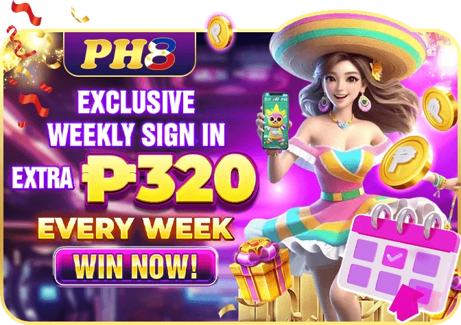 PH8 weekly sign-in rewards up to ₱320 with daily deposit and valid bet targets